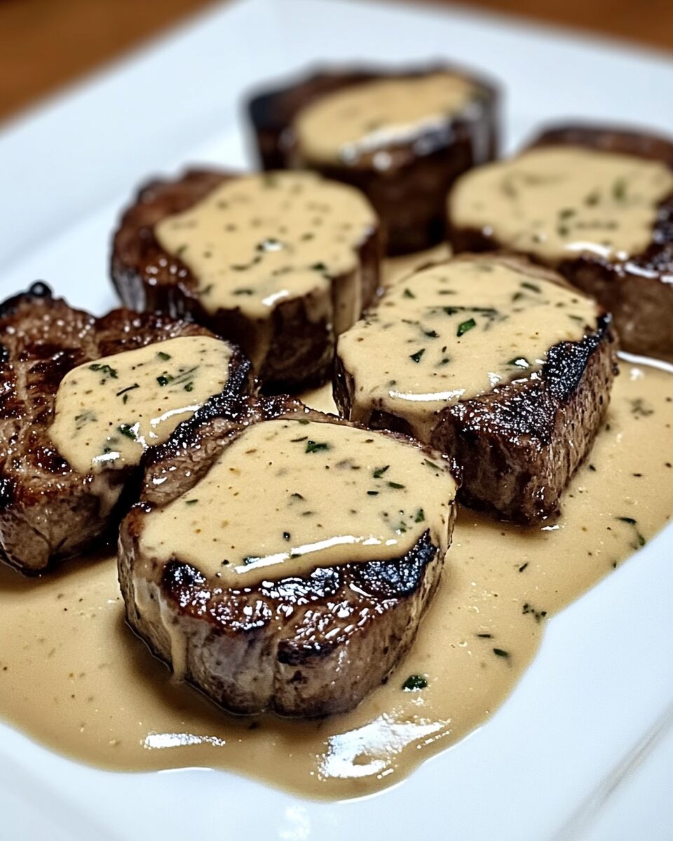 Steak with Haunted Bourbon Garlic Cream Sauce
