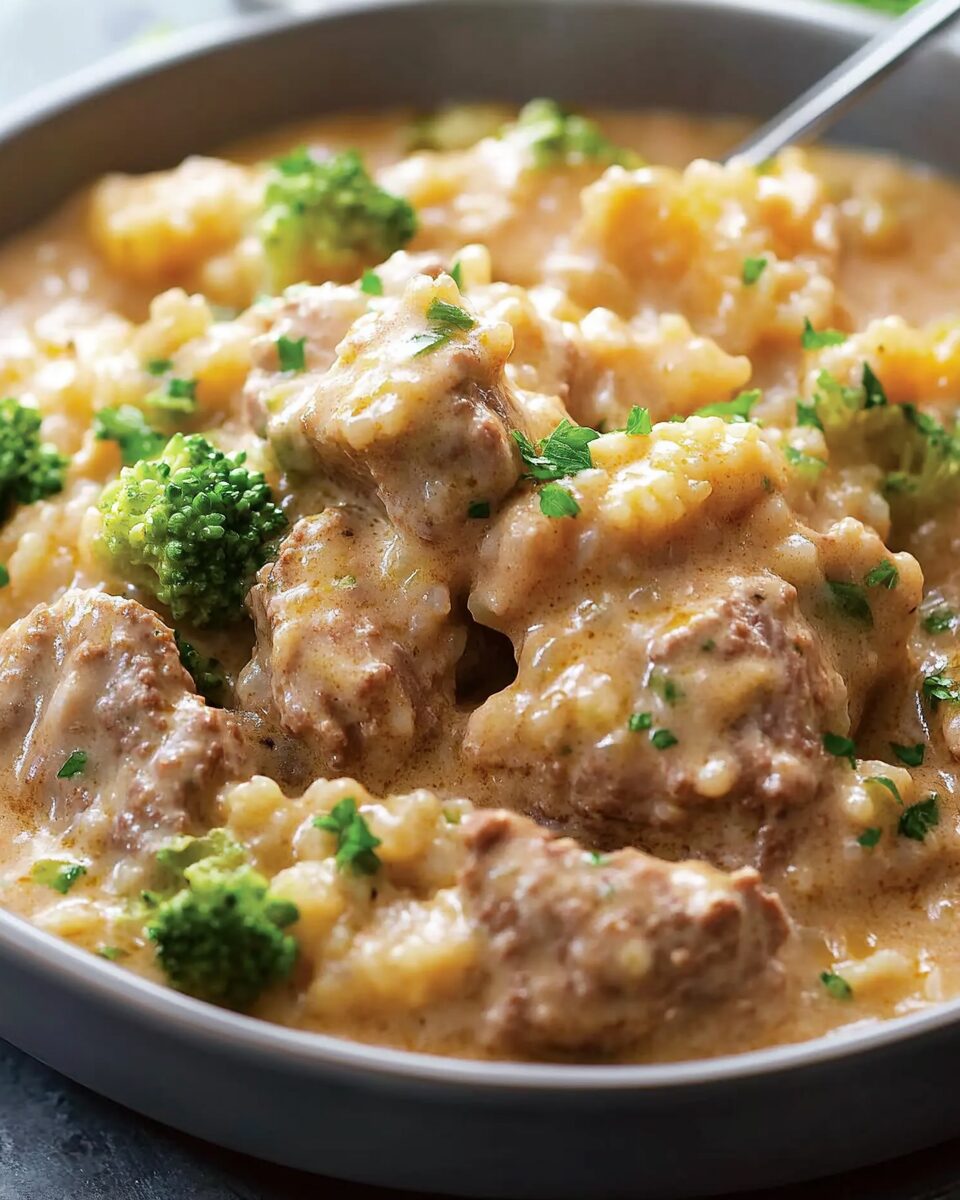 Crockpot Cheesy Chicken Broccoli Rice