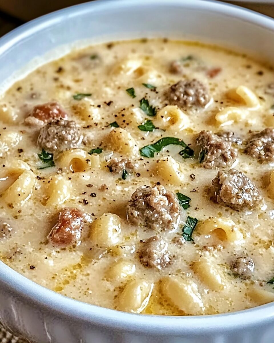 Creamy Parmesan Italian Sausage Ditalini Soup