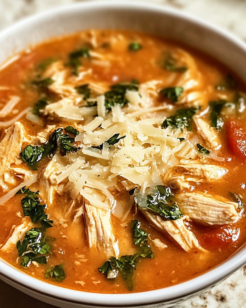 Crockpot Chicken Parmesan Soup