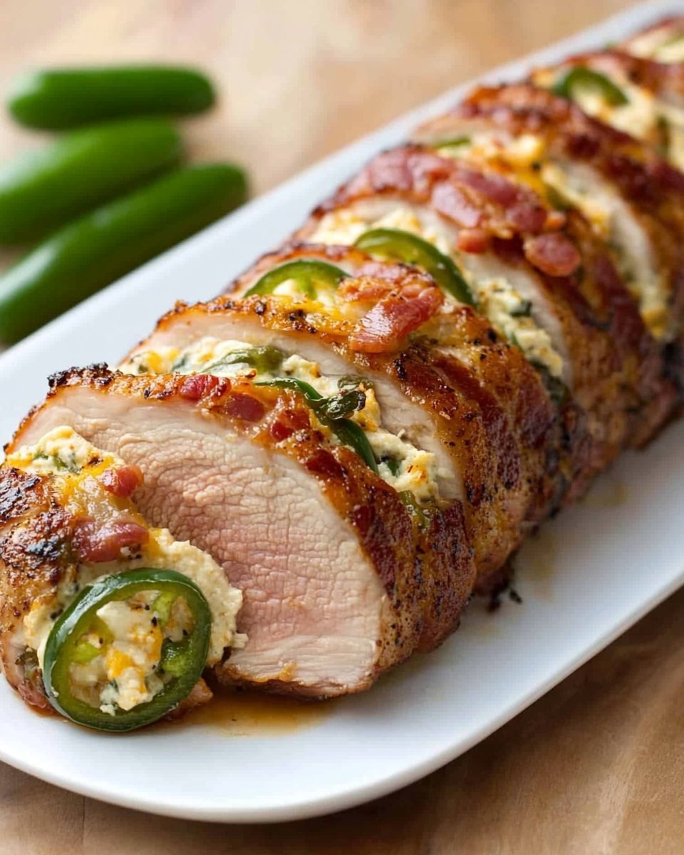 Jalapeño Popper Stuffed Smoked Pork Tenderloin