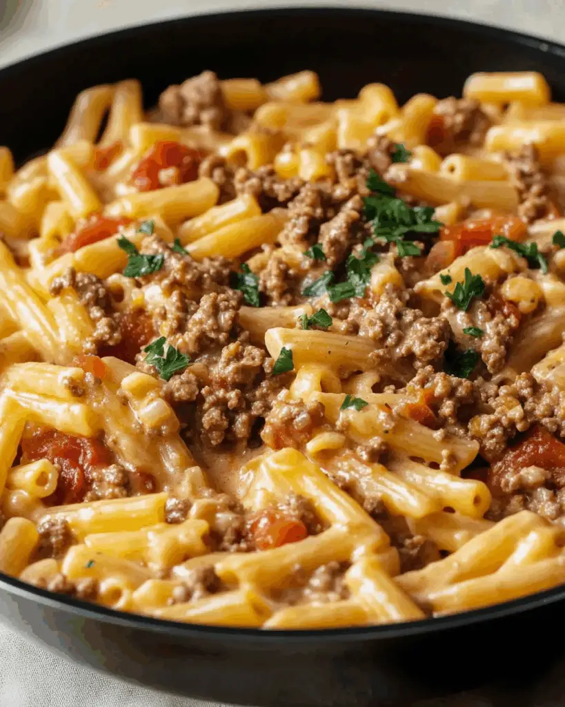 Stovetop Creamy Ground Beef Pasta