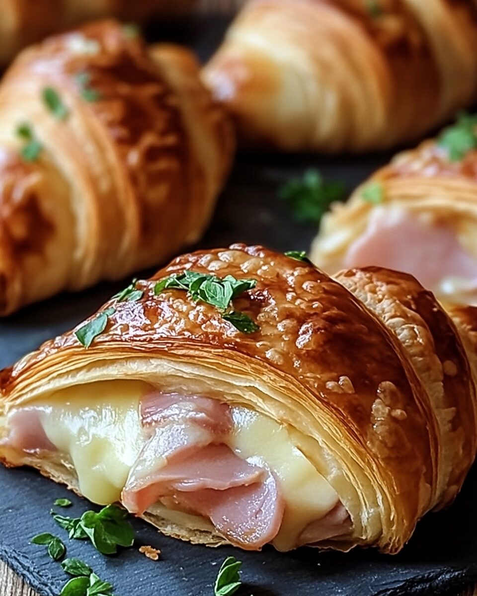 Baked Ham and Cheese Croissants