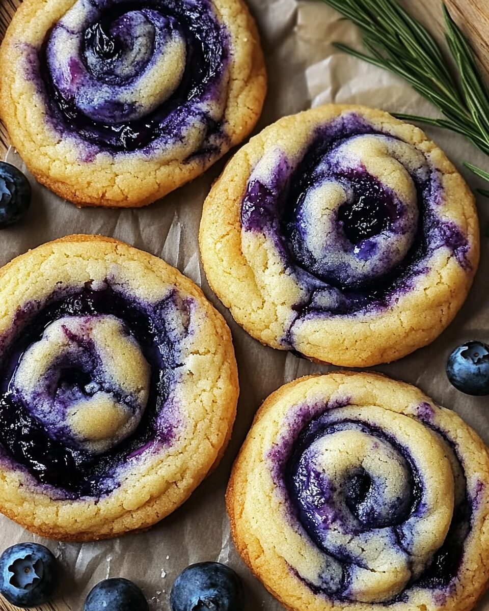 Blueberry Cheesecake Swirl Cookies