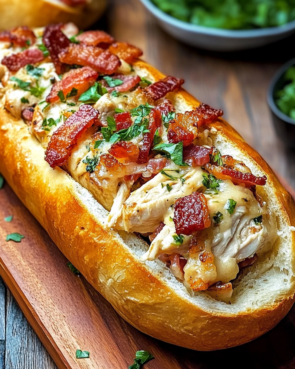 Chicken Bacon Ranch Stuffed Bread