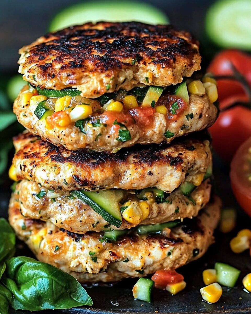 Chicken Zucchini and Corn Burgers