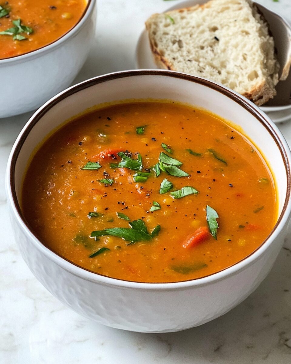 Roasted Red Pepper and Lentil Soup