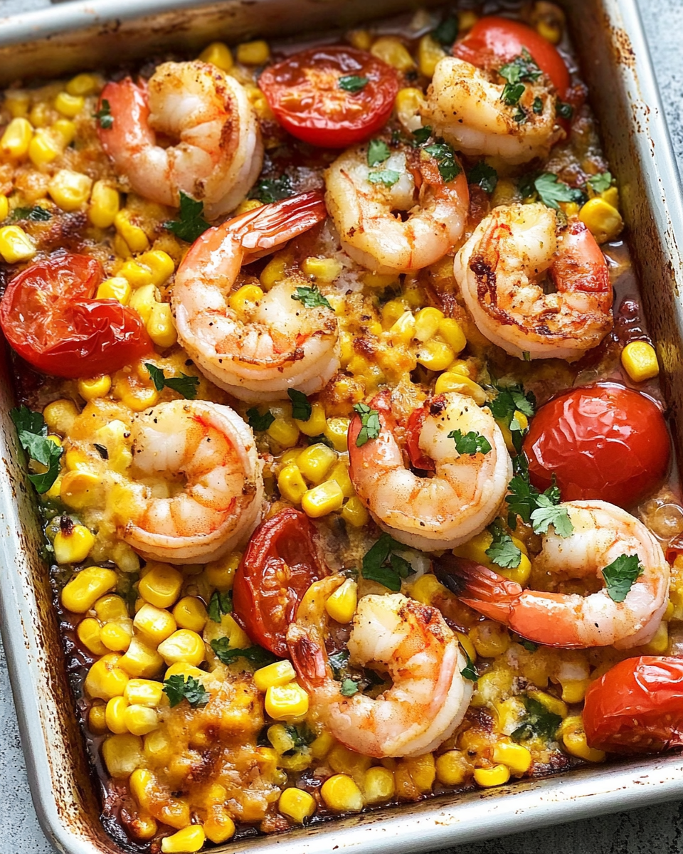 Baked Shrimp with Tomatoes and Corn