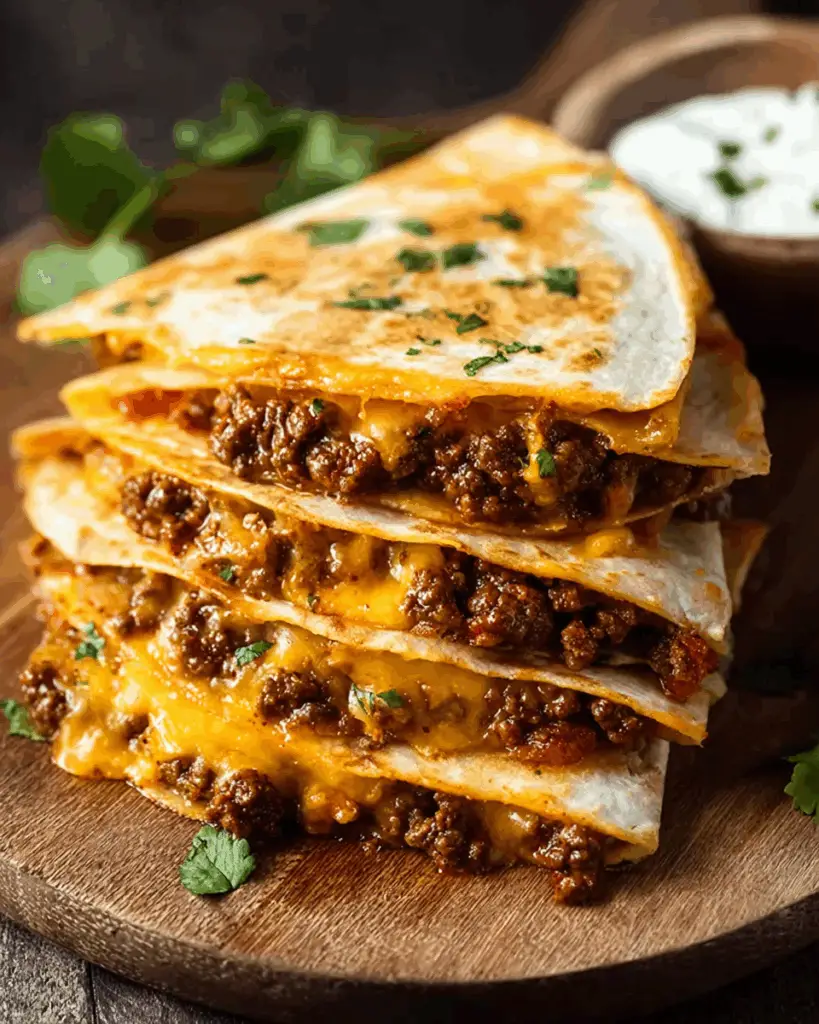 Cheesy Ground Beef Quesadillas