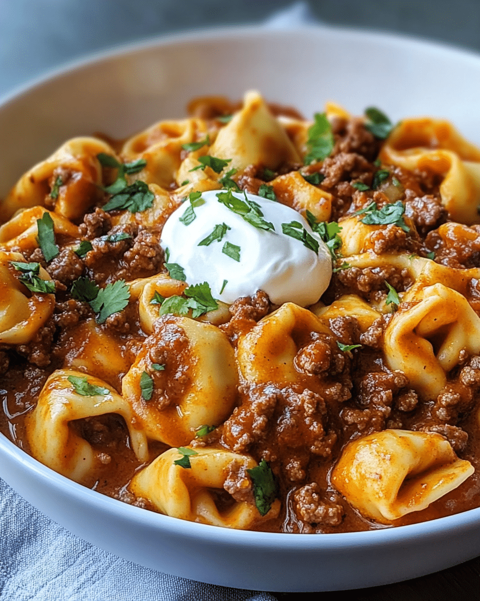 Cheesy Beef Enchilada Tortellini