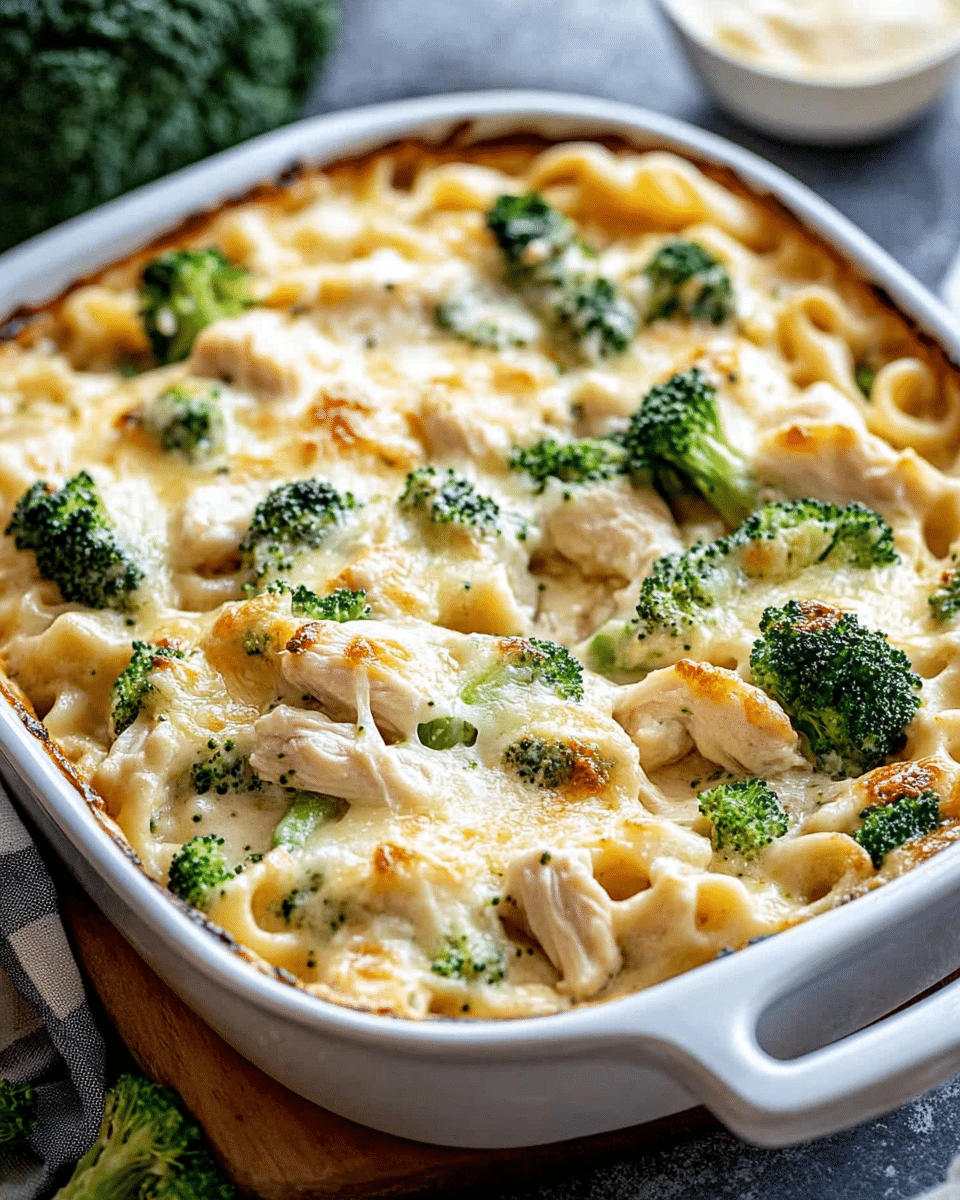 Chicken and Broccoli Baked Alfredo