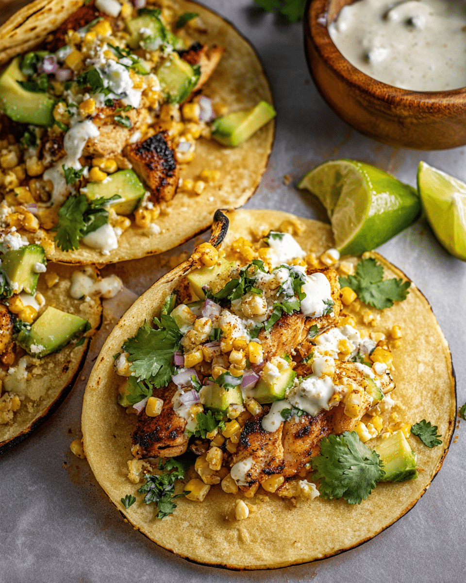 Street Corn Chicken Tacos