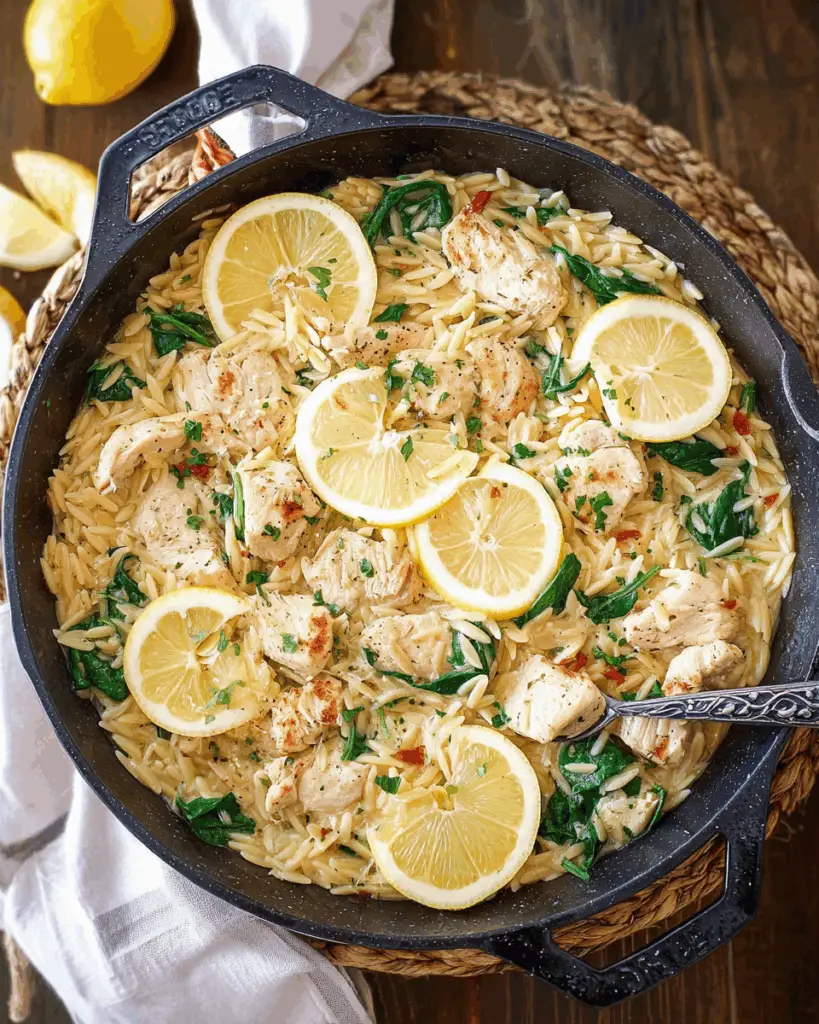 Creamy Lemon Orzo with Chicken