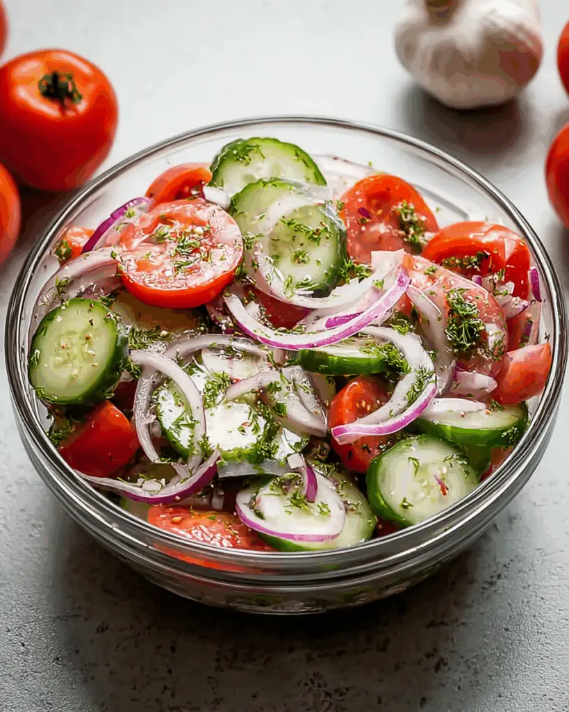 Marinated Cucumbers, Onions, and Tomatoes