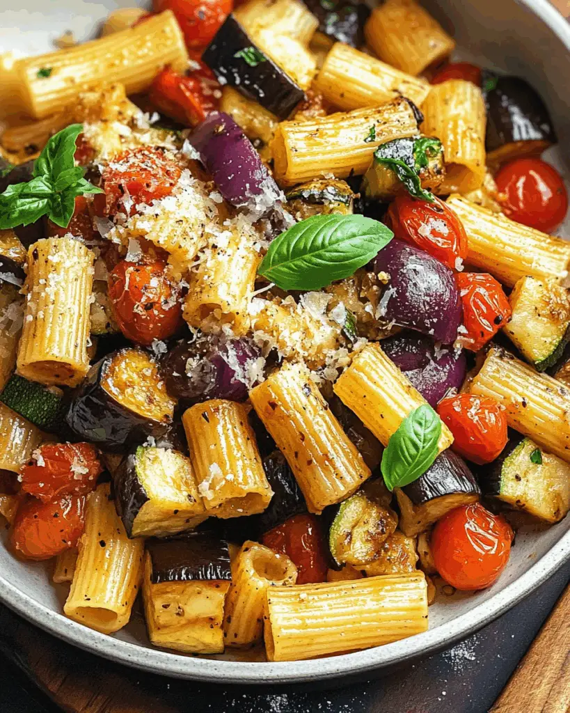 Garlic Balsamic Roasted Vegetable Pasta