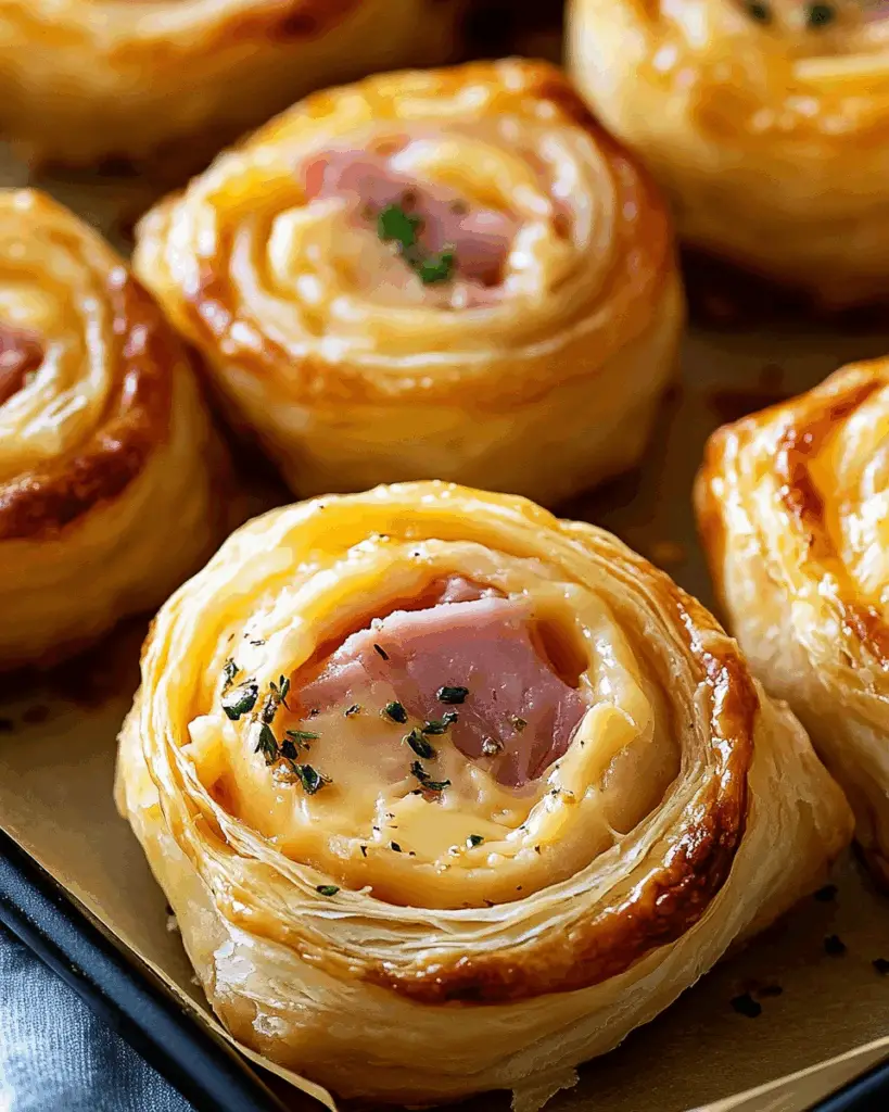 Ham and Cheese Puff Pastry Pinwheels