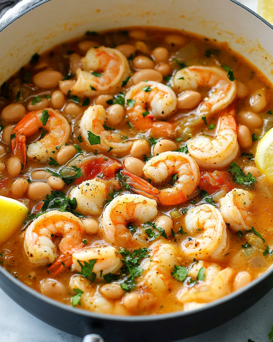 Lemony Shrimp and Bean Stew