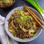 Low-Carb Mongolian Ground Beef and Cabbage