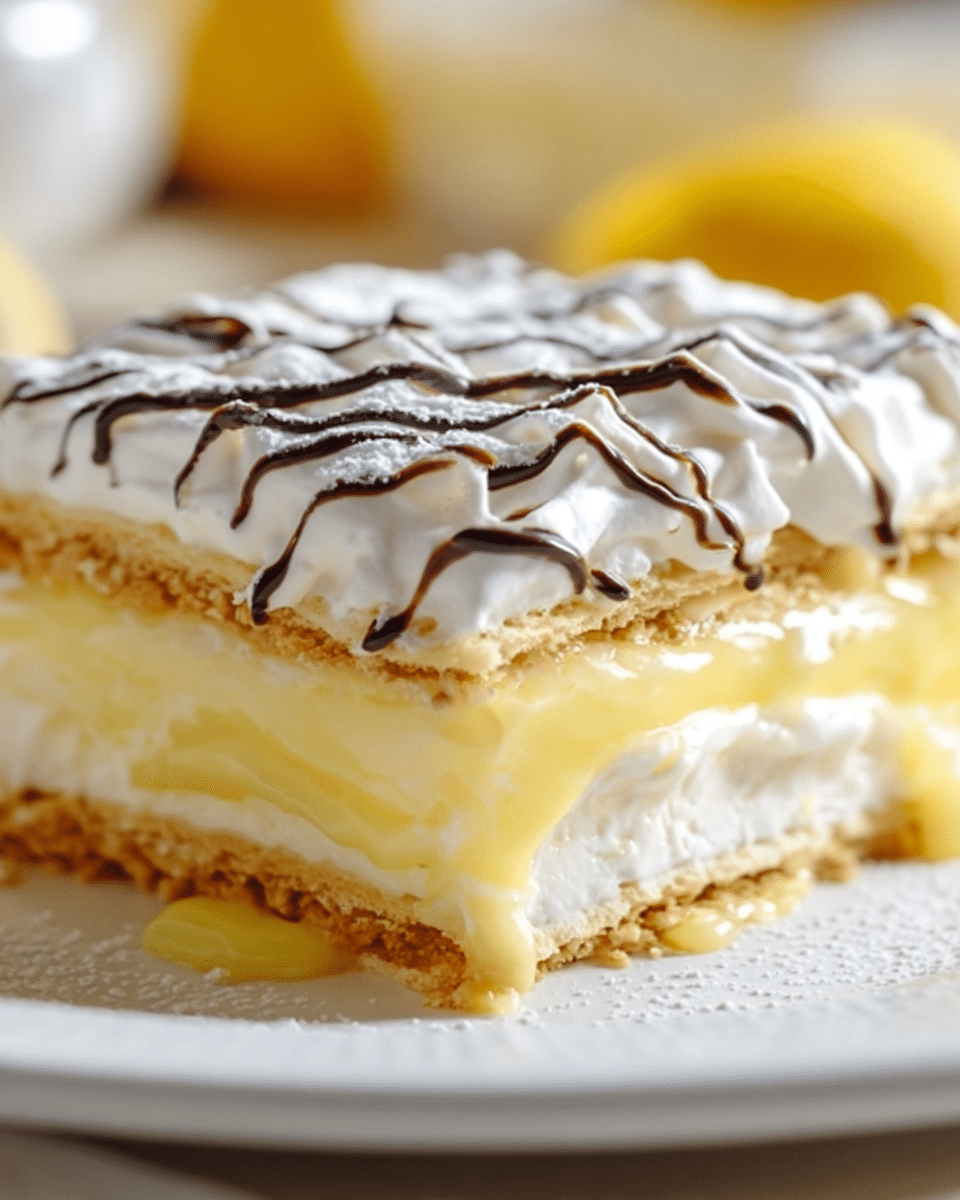 No-Bake Lemon Eclair Cake