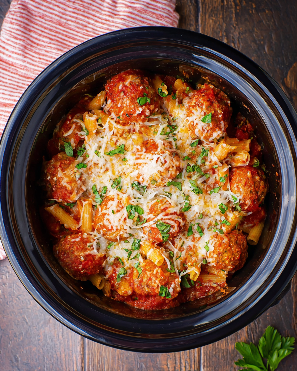 Slow Cooker Meatball Casserole