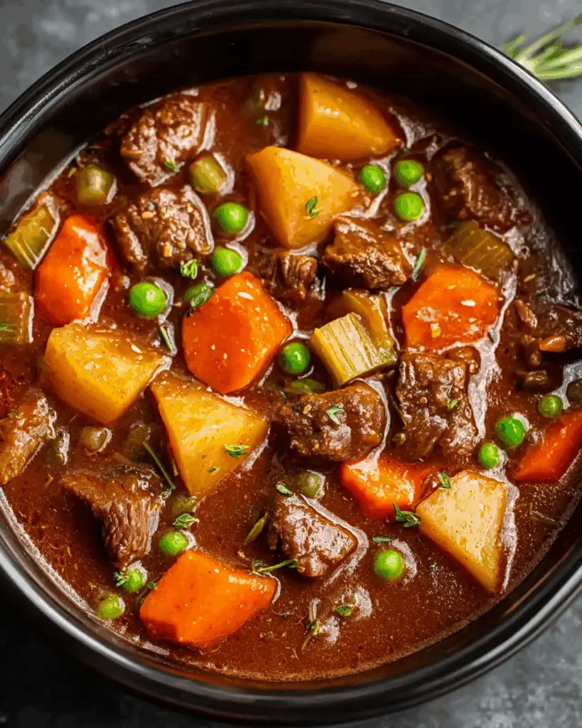 Hearty Crockpot Beef and Veggie Stew