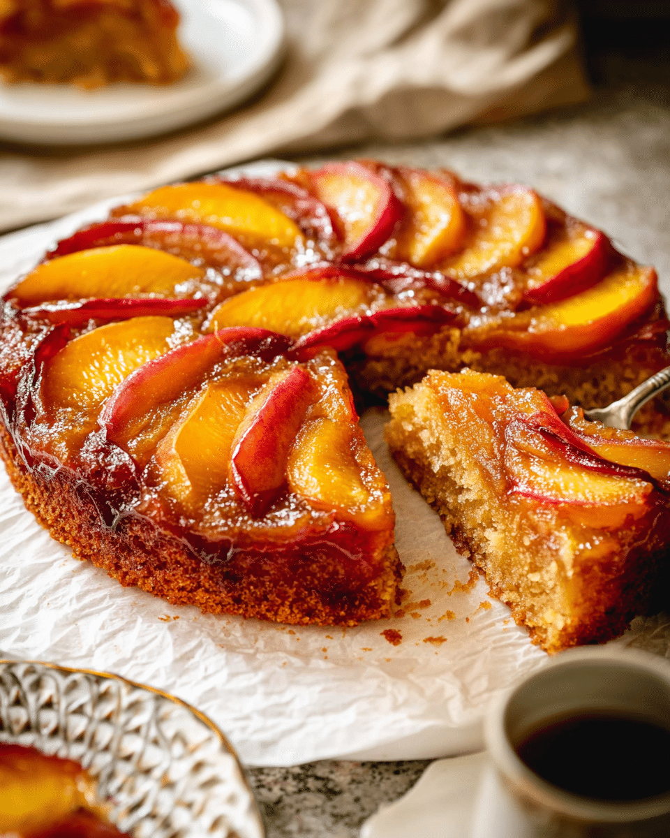Bourbon Peach Upside-Down Cake