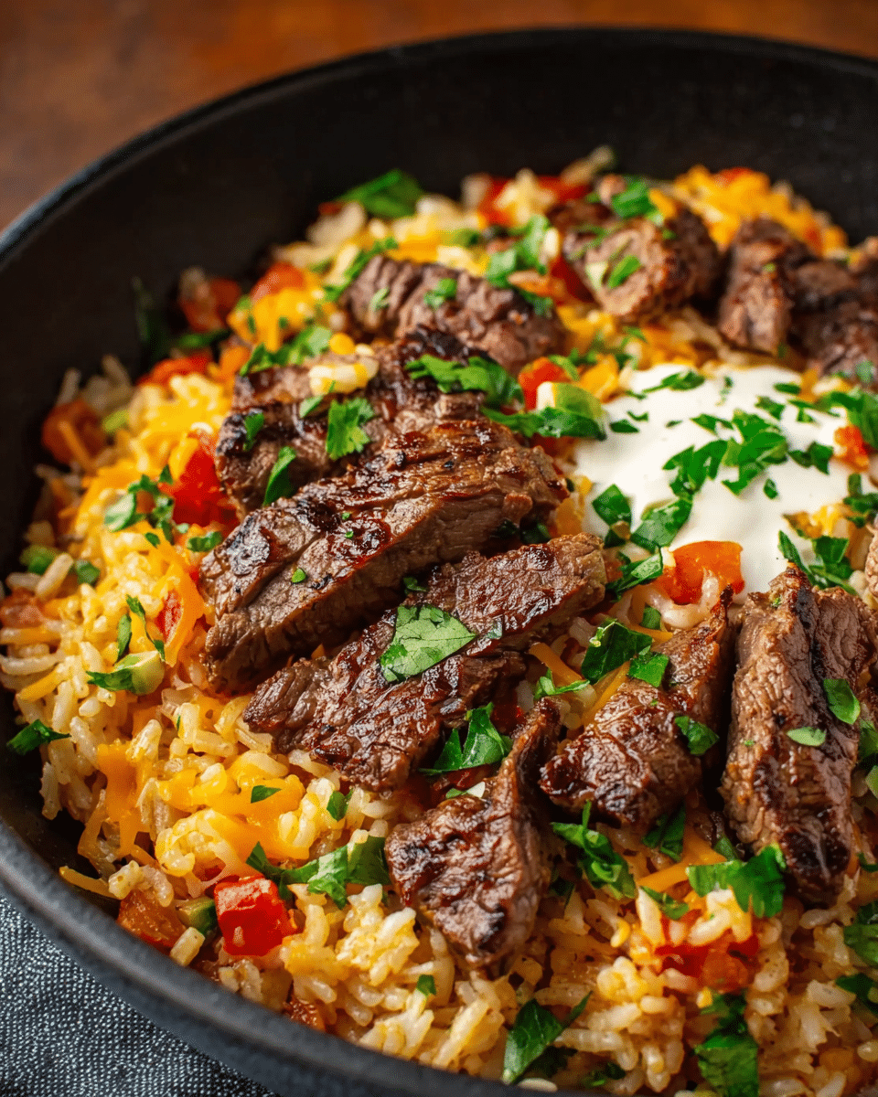 Steak Queso Rice Bowl