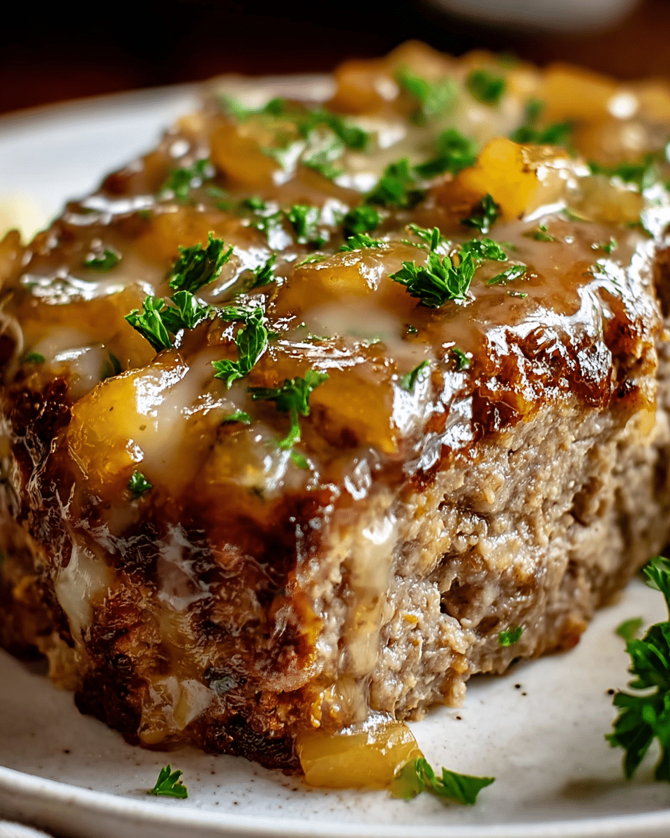 Crockpot French Onion Meatloaf