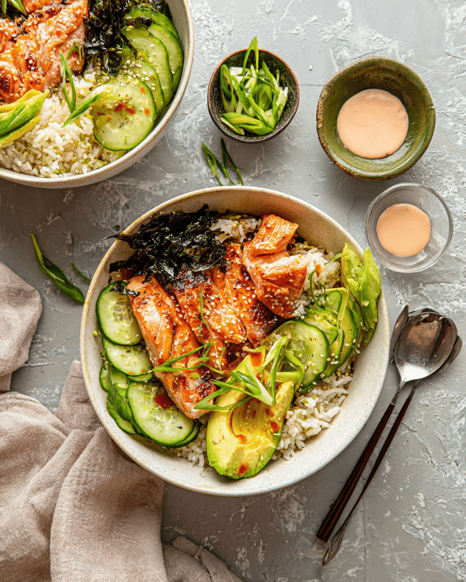 Baked Salmon Sushi Bowls