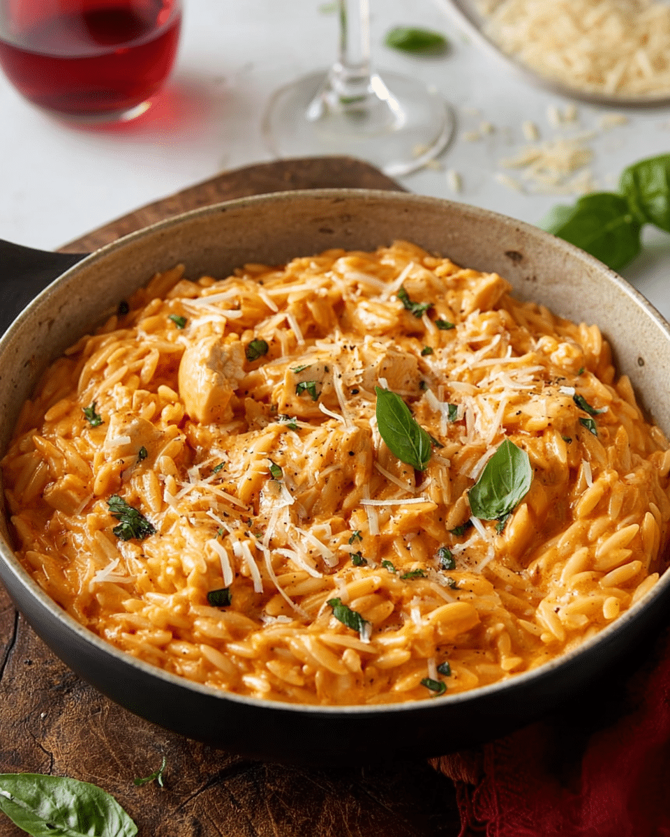 Orzo alla Vodka with Chicken