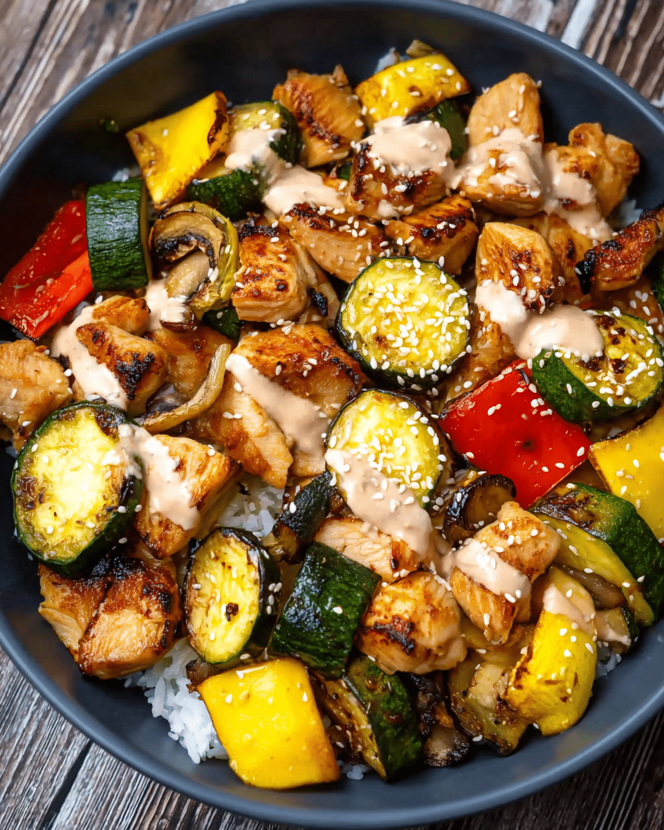 Air Fryer Hibachi Chicken & Vegetables