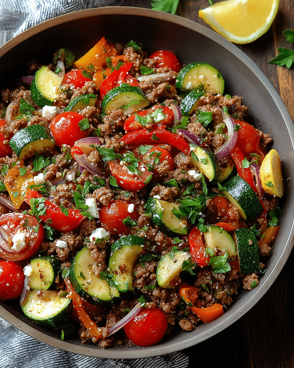 Mediterranean Ground Beef Stir-Fry