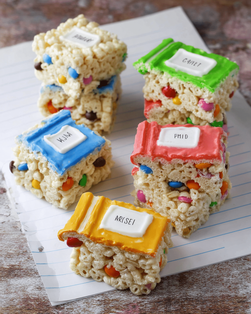 School Books Rice Krispie Treats