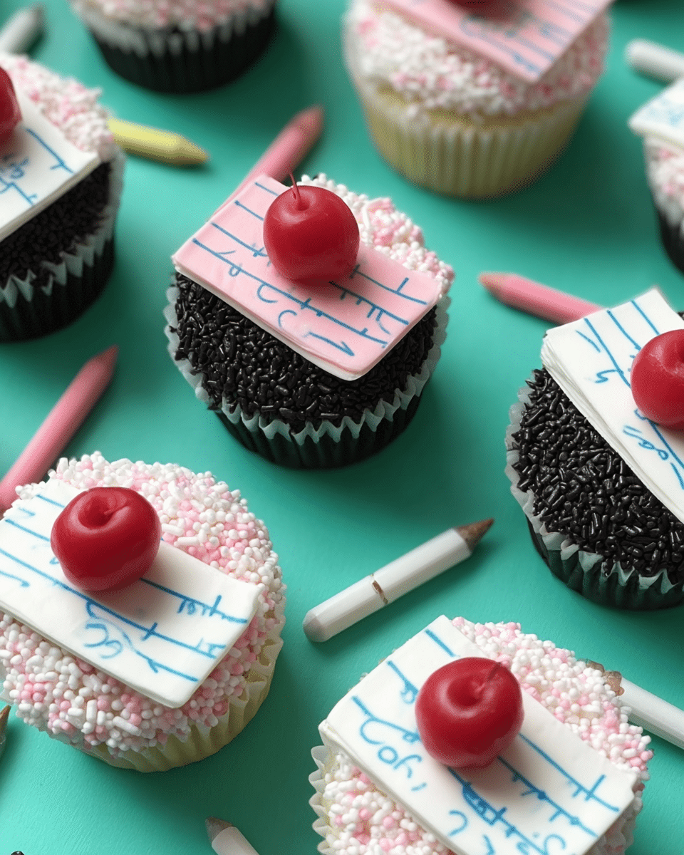 Composition Notebook Back-to-School Cupcakes