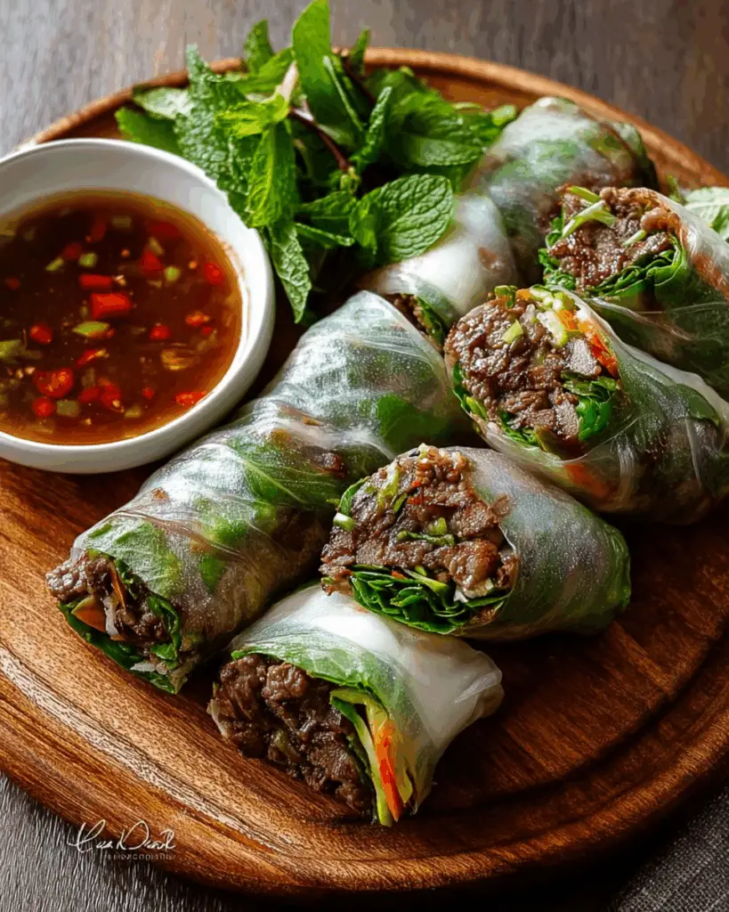 Thai Basil Beef Rolls
