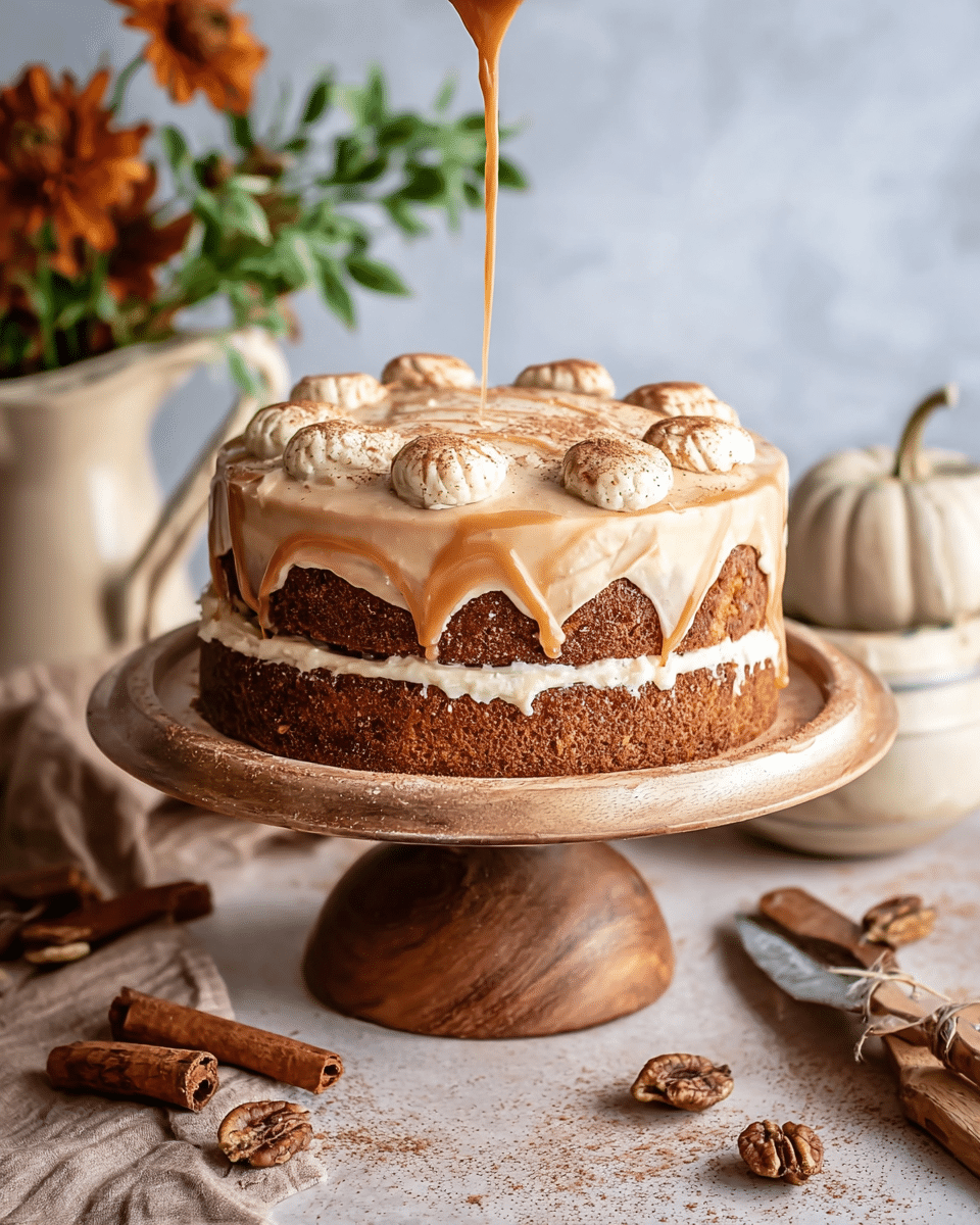Bourbon Banana Cake with Caramel Frosting