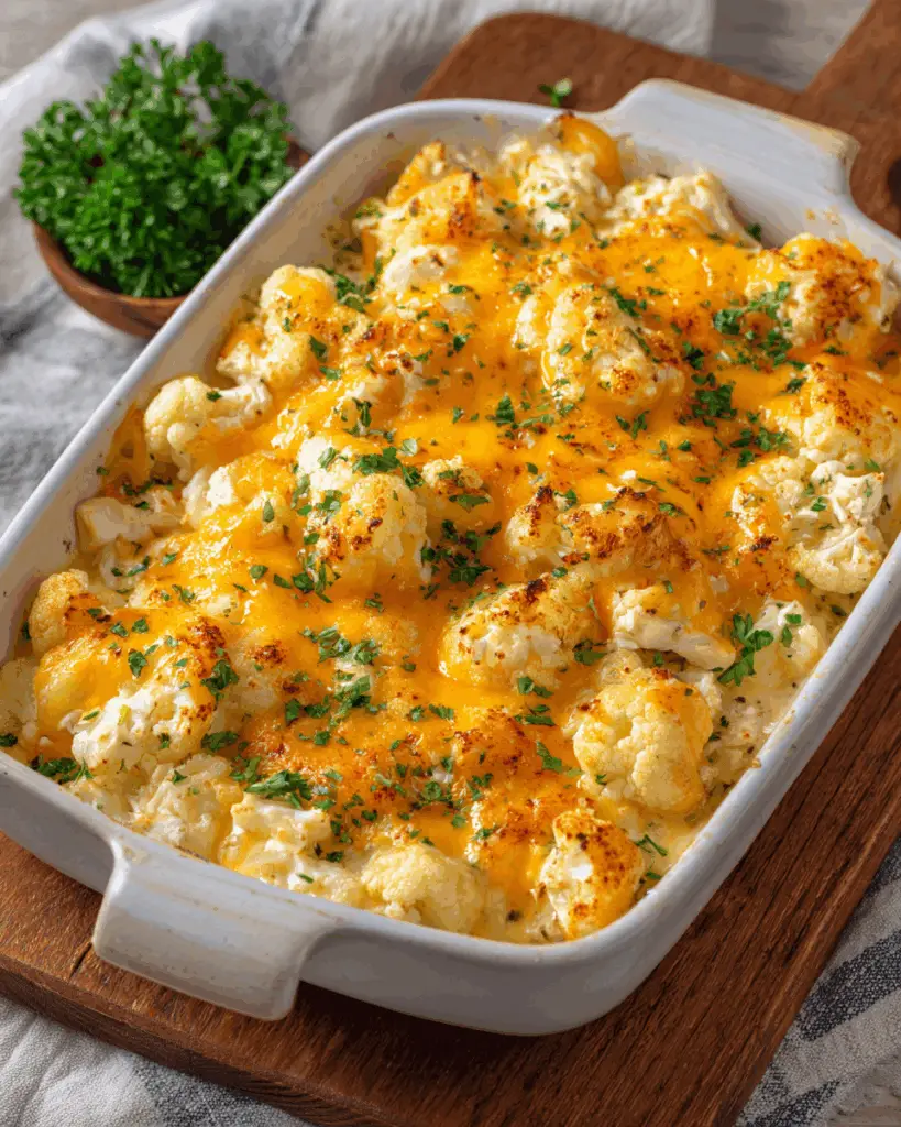 Cheesy Chicken Cauliflower Bake