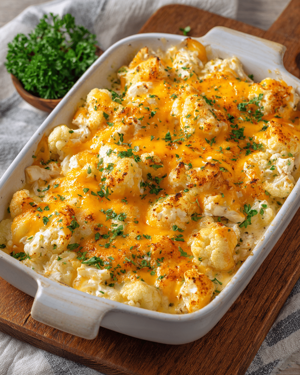 Cheesy Chicken Cauliflower Bake