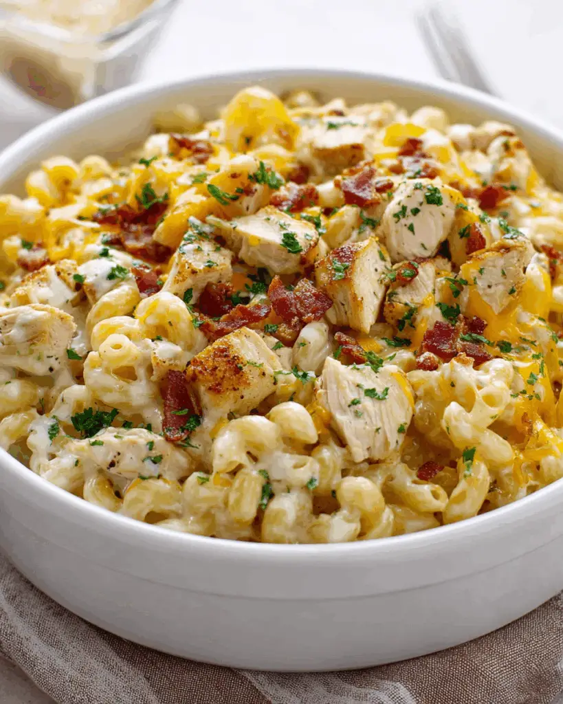 Chicken Ranch Mac and Cheese Bake