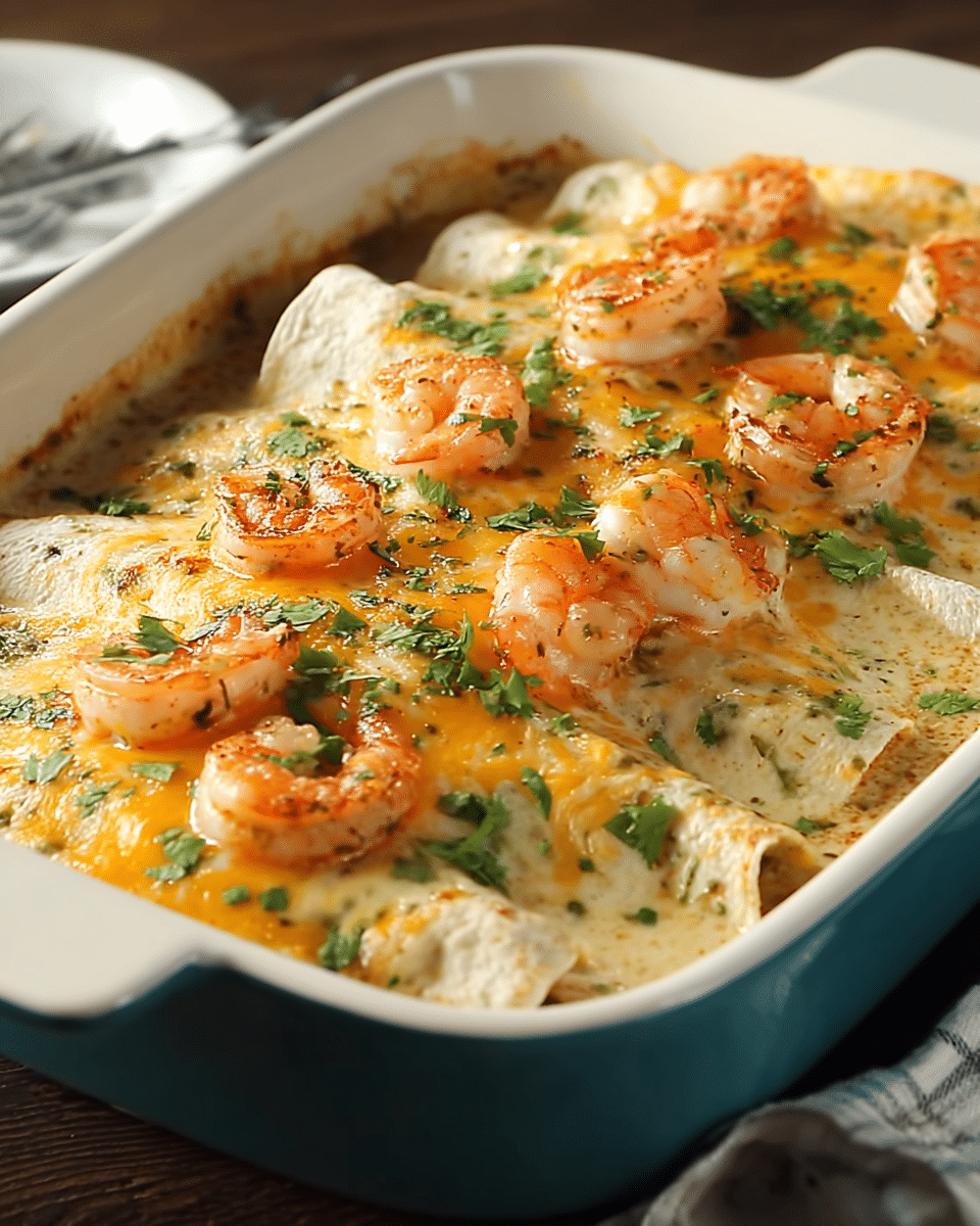 Shrimp Enchiladas with Cream Sauce