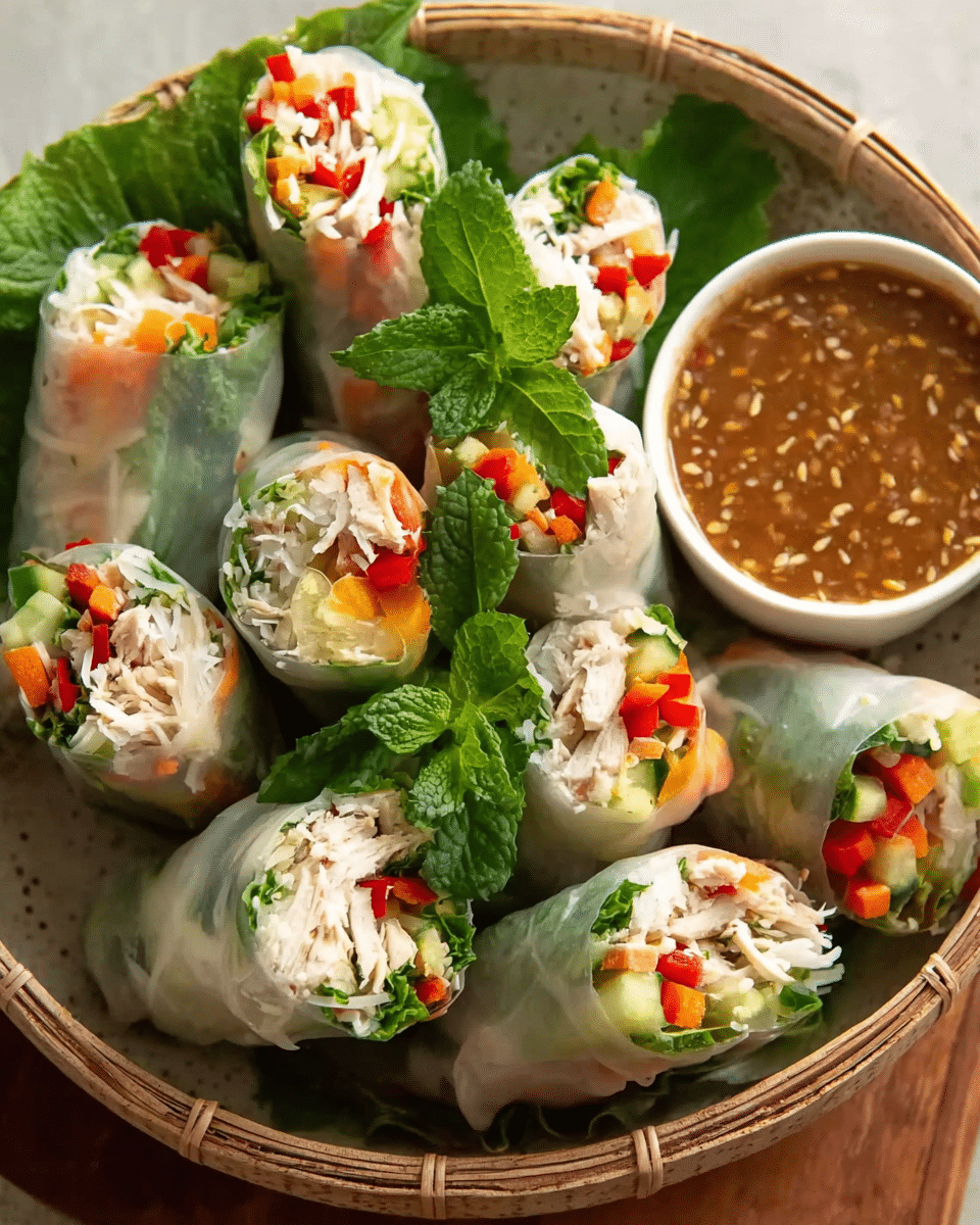 Chicken Rice Paper Rolls