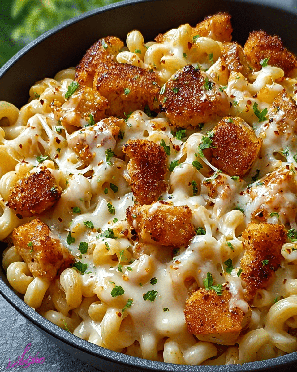 Creamy Honey Pepper Chicken Mac and Cheese