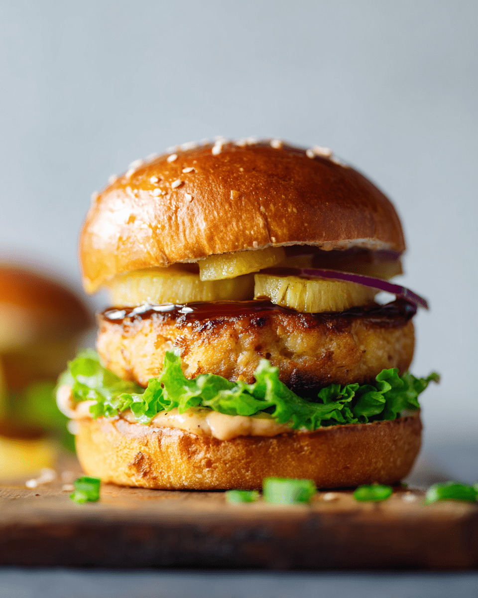 Teriyaki Pineapple Chicken Burgers