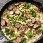 Creamy Kielbasa Broccoli Skillet