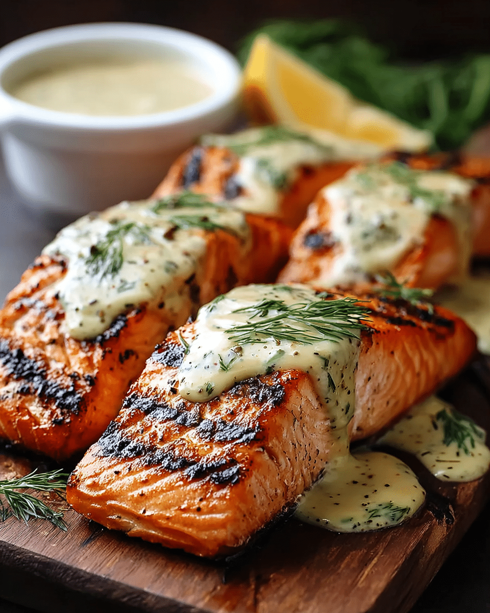 Grilled Salmon with Dijon Mustard Sauce
