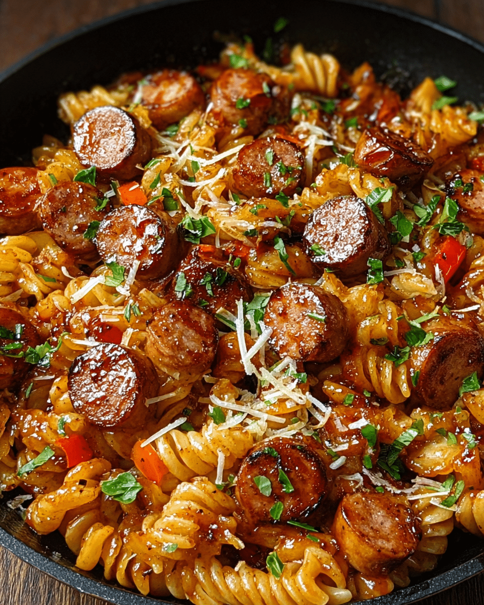 Spicy Honey BBQ Sausage Pasta