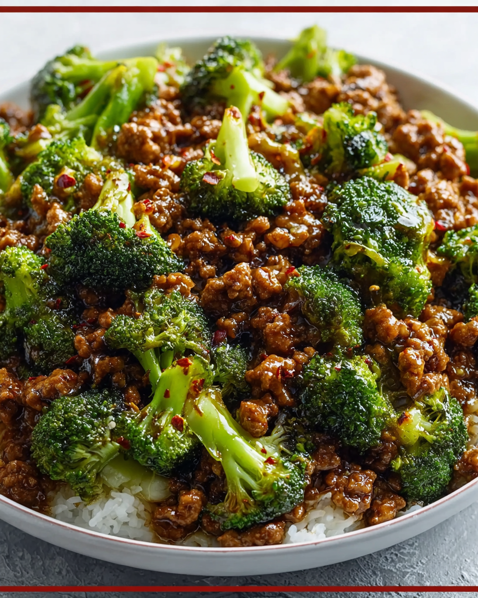Honey Garlic Ground Beef and Broccoli