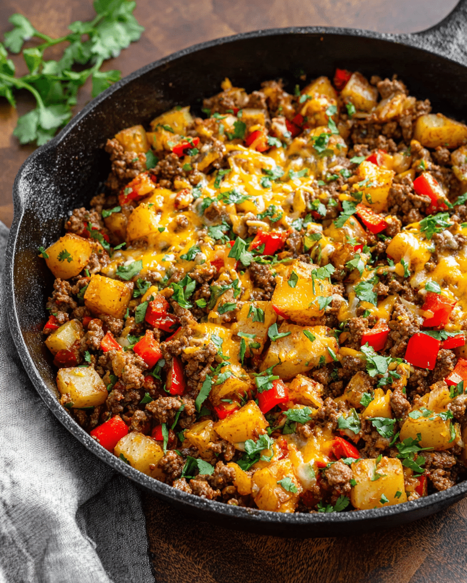 Mexican Ground Beef and Potato Skillet