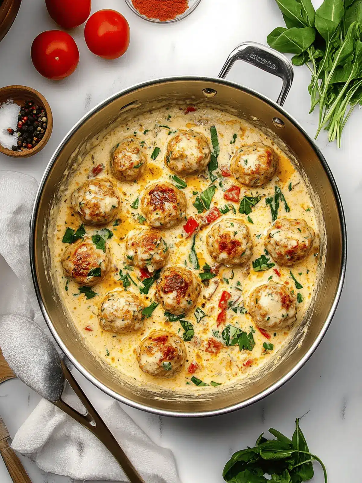 Creamy Tuscan Chicken Meatballs