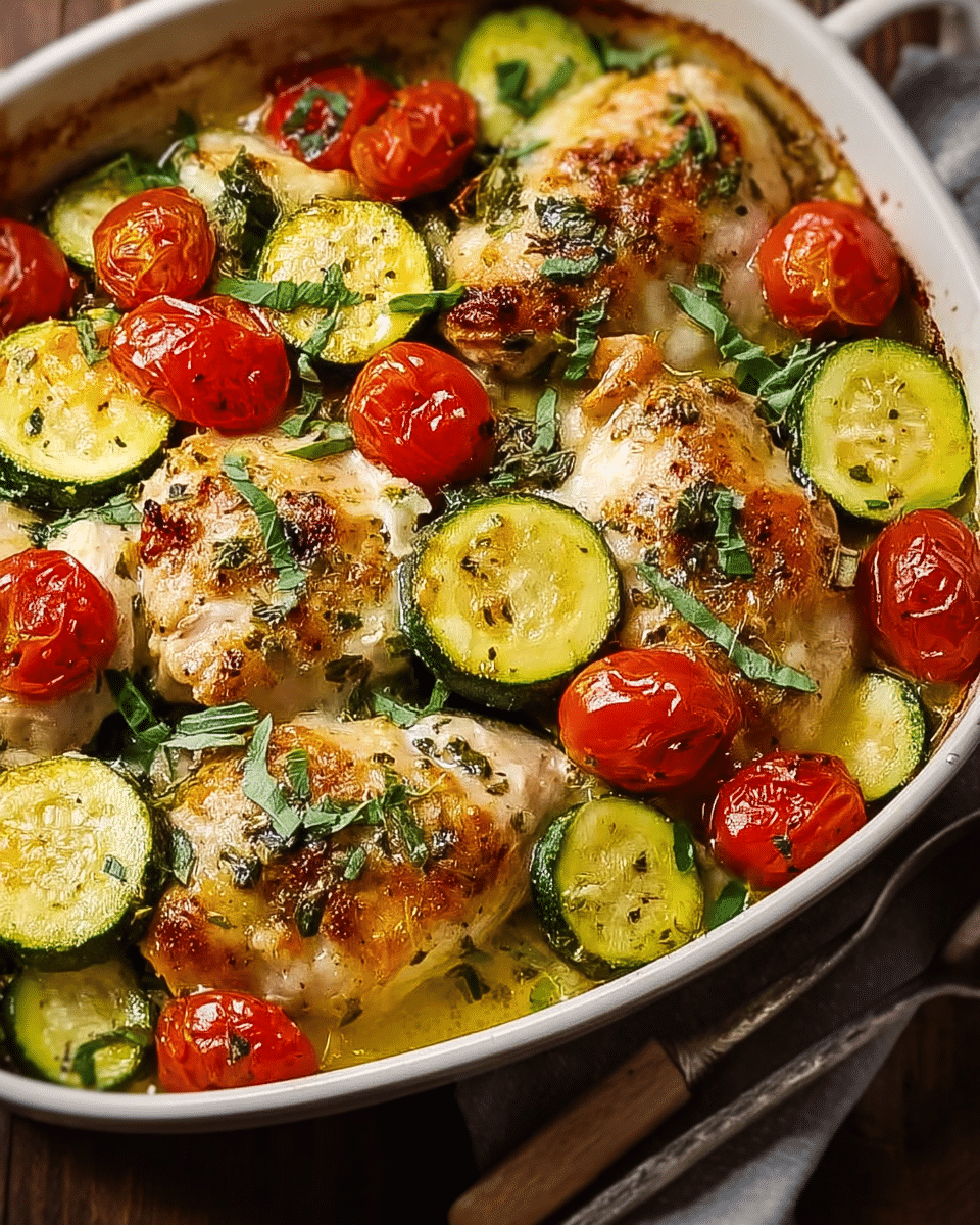 Mediterranean Chicken Zucchini Bake